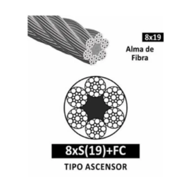 Cable de acero extraflexible tipo 8X19 FC diametro 6mm